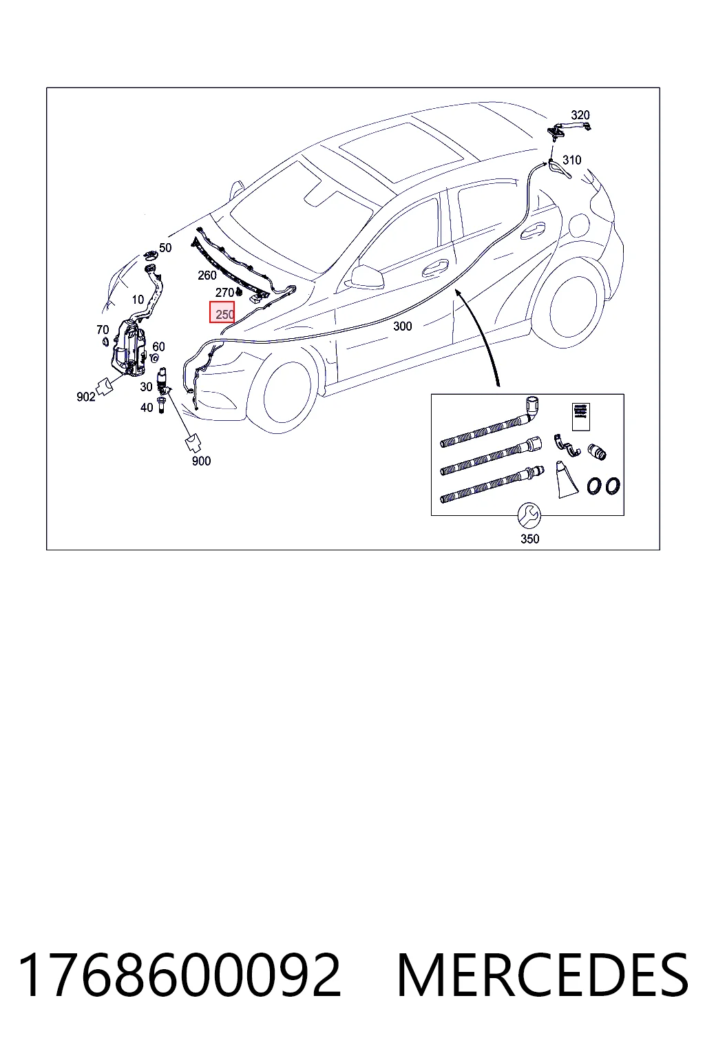 1768600092 Mercedes Веерная форсунка омывателя