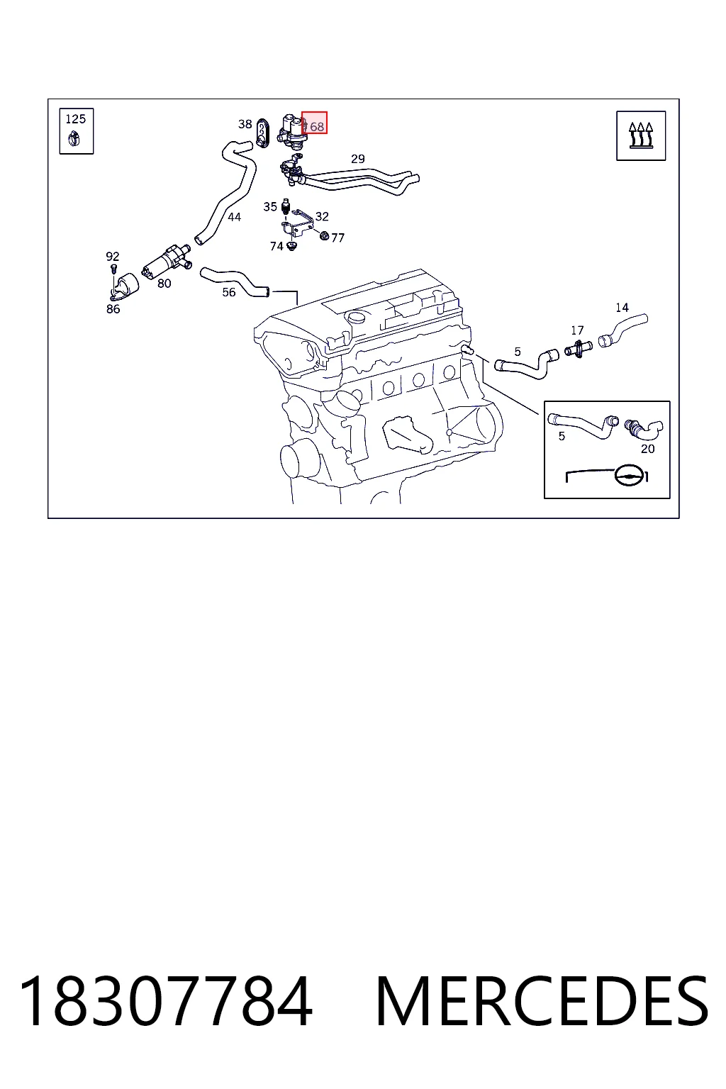 18307784 Mercedes Кран системы отопления