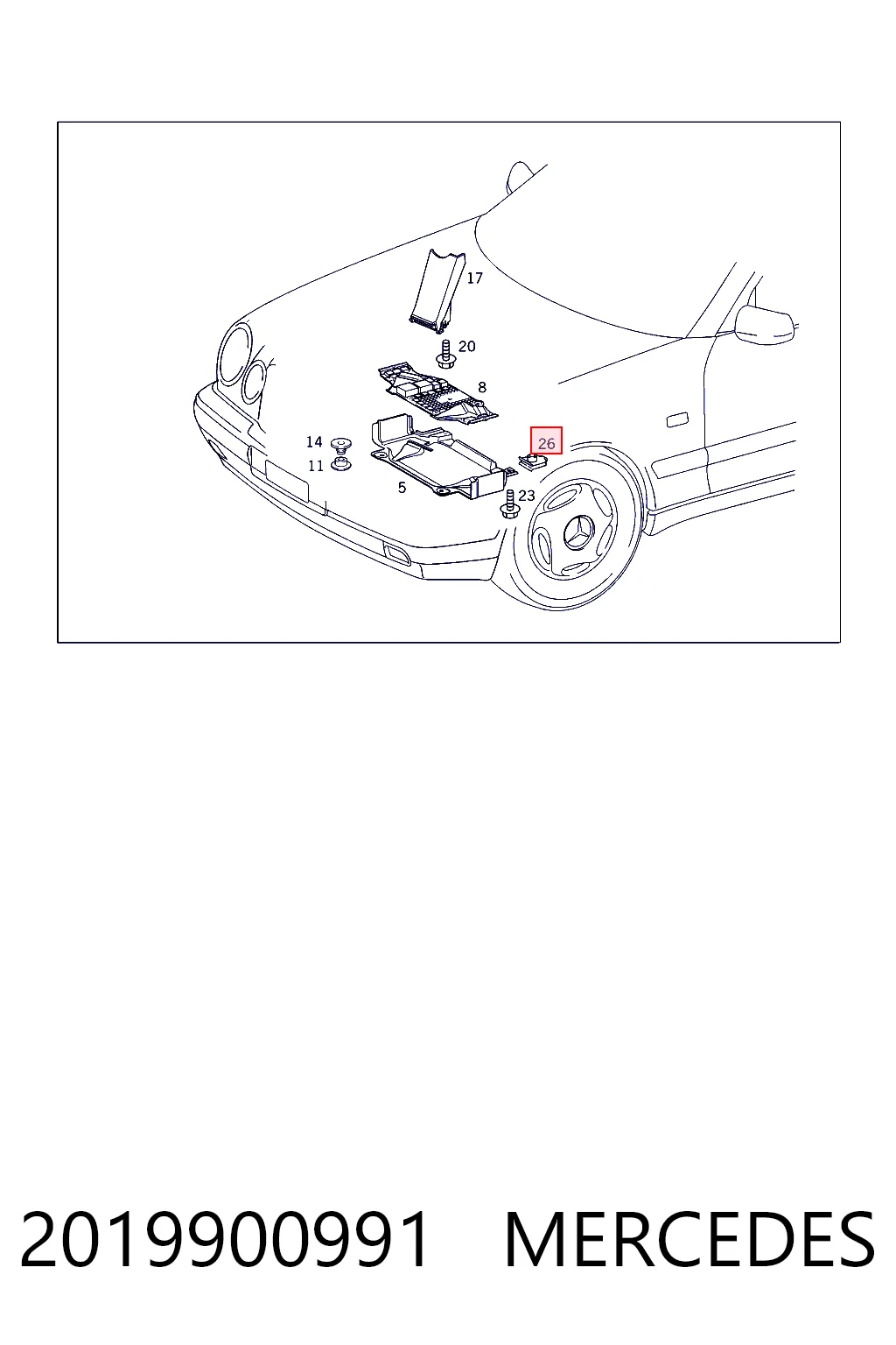 Закладная гайка под саморез 19907691 Mercedes