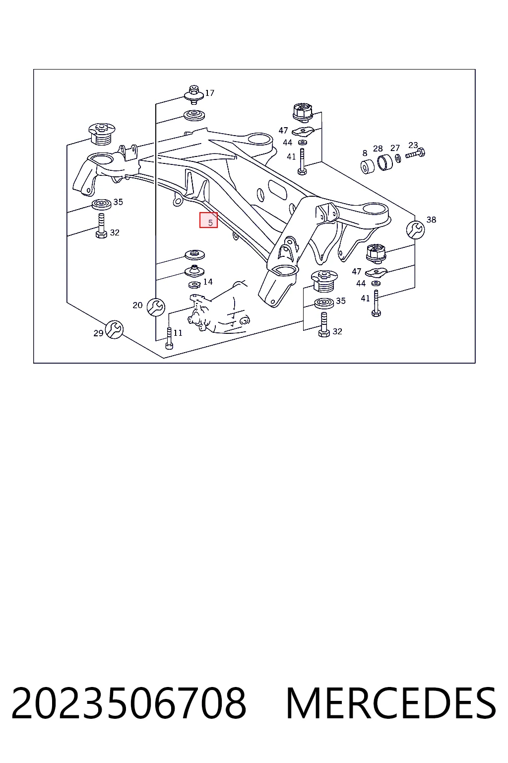Балка задней подвески поперечная Mercedes C седан (W202) (1993 - 2000) цена, от 454.20 USD