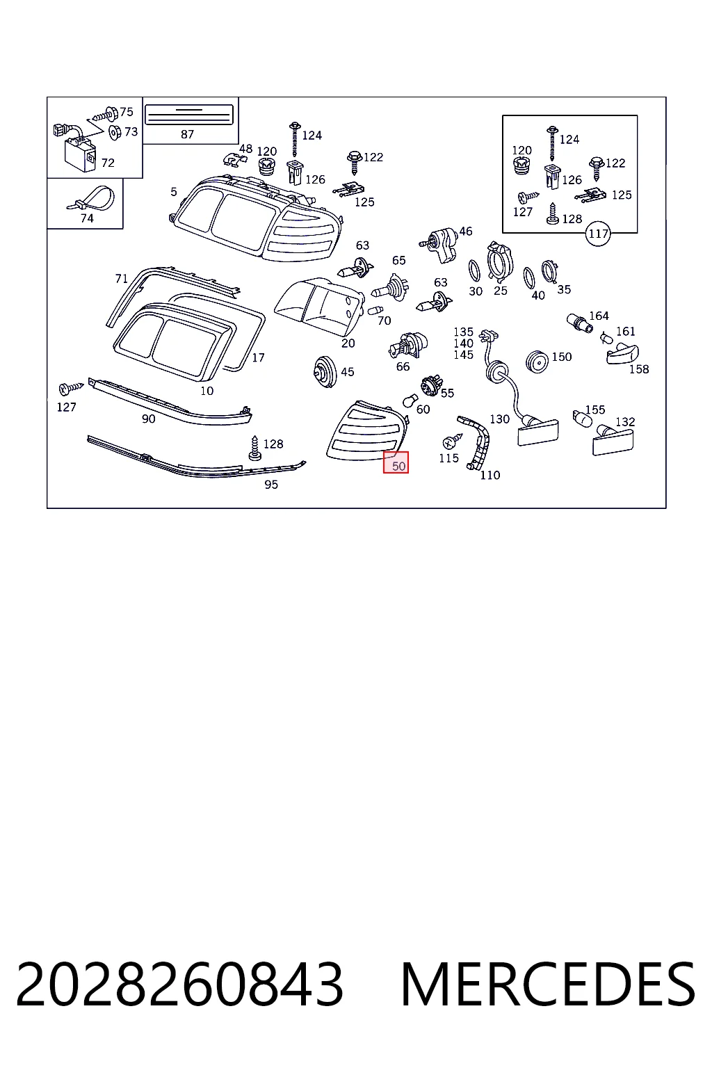 2028260843 Mercedes Поворотник правый