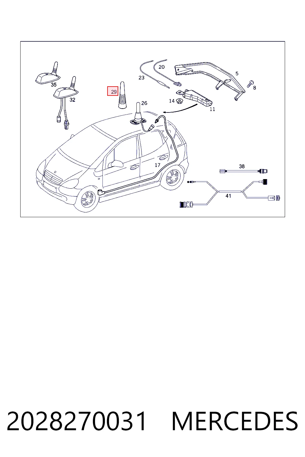 2028270031 Mercedes Антенна на крышу