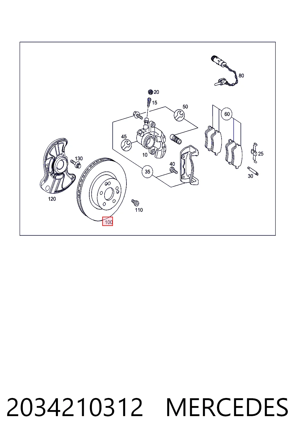 2034210312 Mercedes Диск тормозной передний