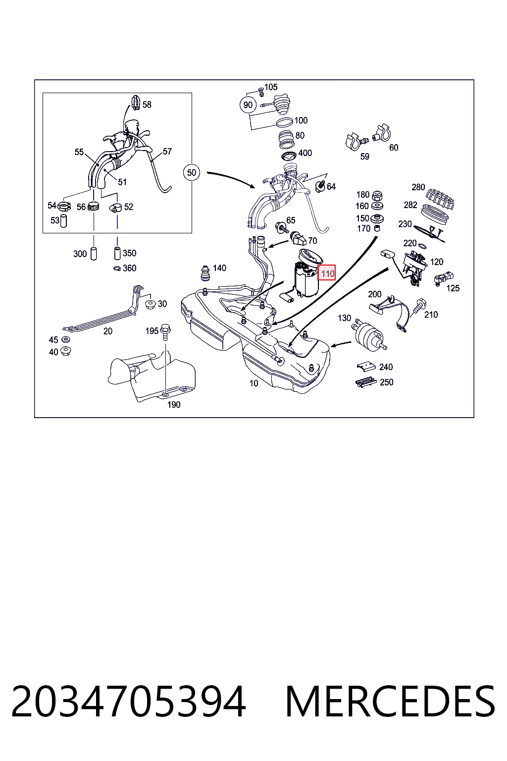 2034705394 Mercedes Электробензонасос