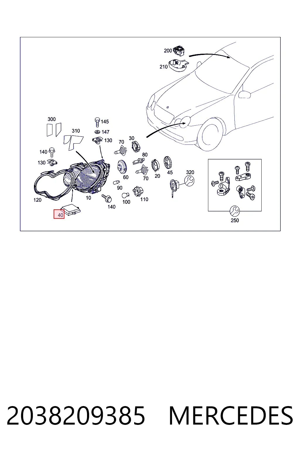 Блок розжига (ксенон) Mercedes CLK купе (C209) (2002 - 2009) цена, от 82.03 USD