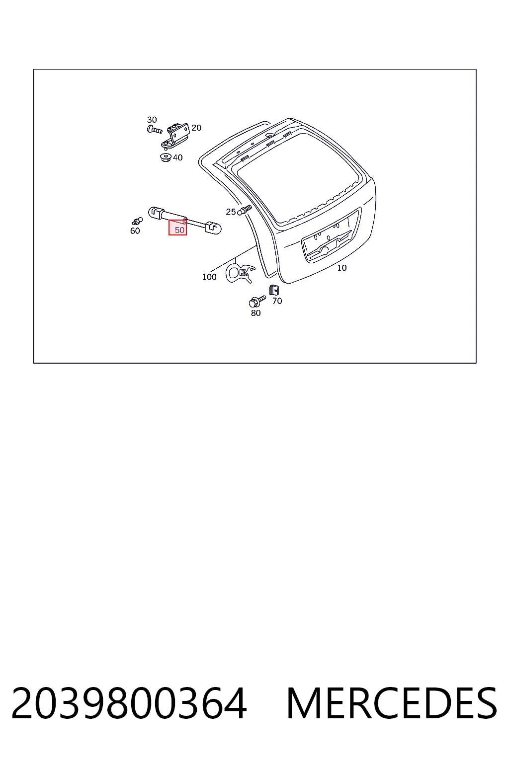 2039800364 Mercedes Амортизатор крышки багажника