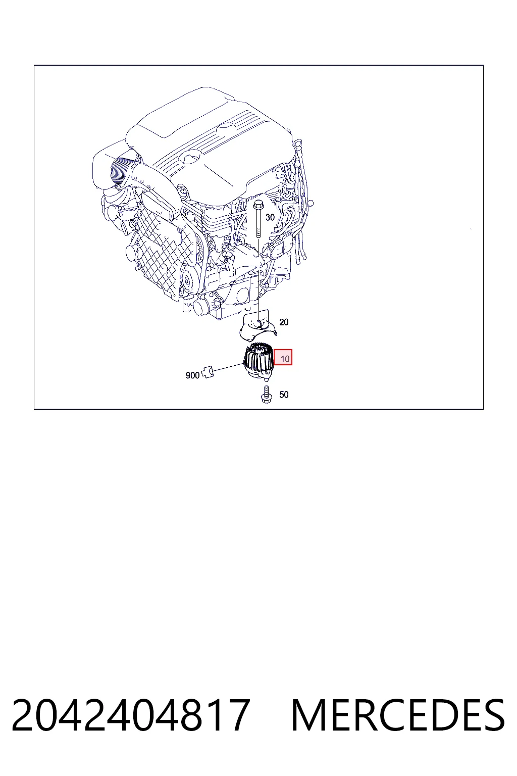 2042404817 Mercedes Подушка (опора) двигателя, левая