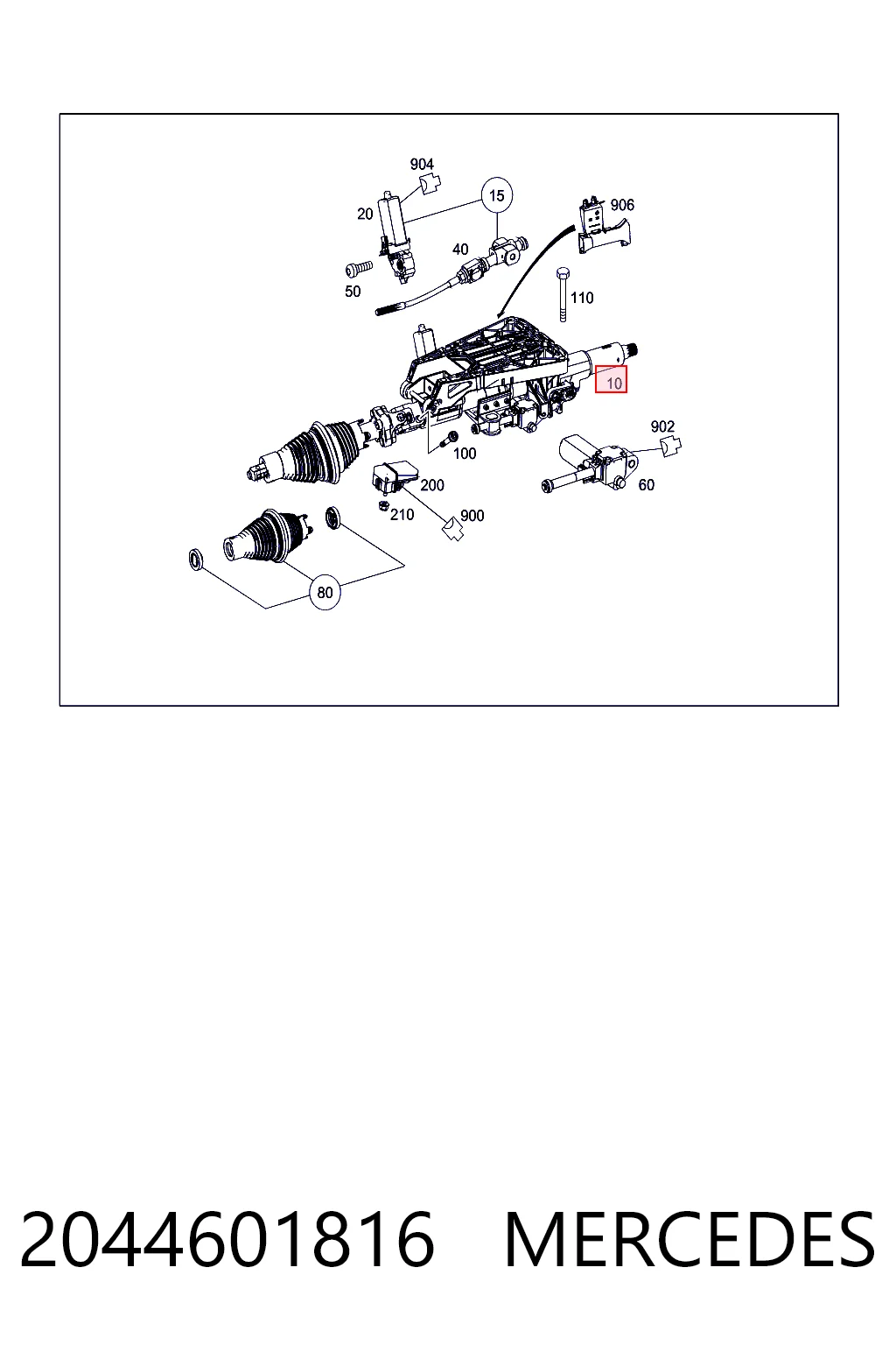 Колонка рулевого управления на Mercedes C  W204