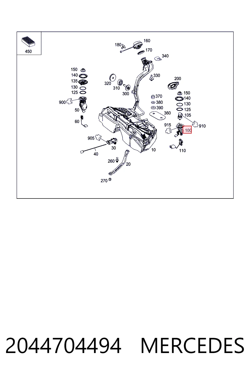2044704494 Mercedes Датчик уровня топлива в баке