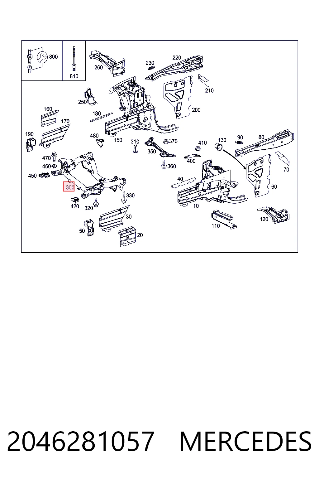 Подрамник передней подвески на Mercedes GLK  X204
