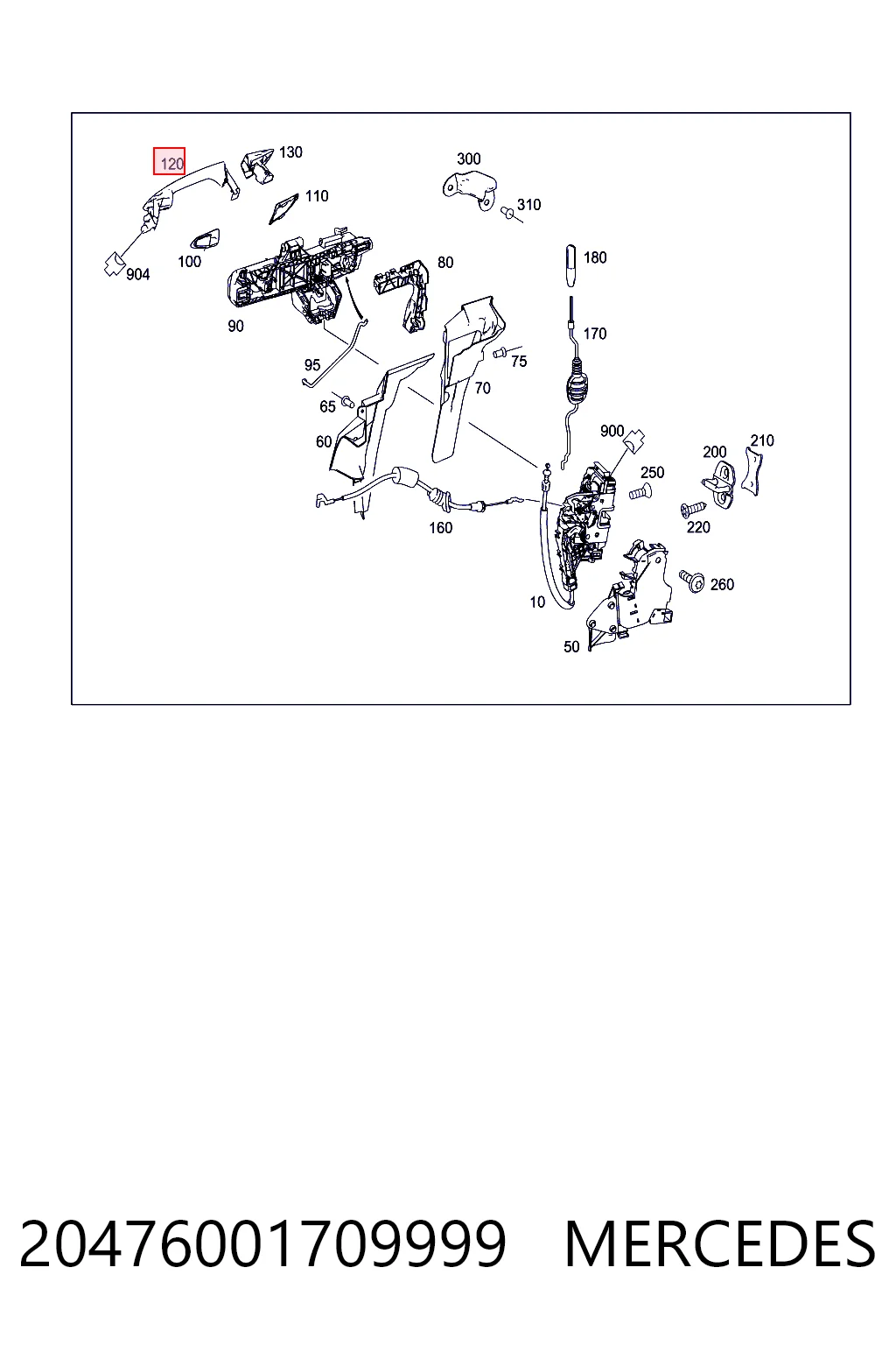 Купить A2047600170 Nissan/Infiniti Ручка задней левой двери