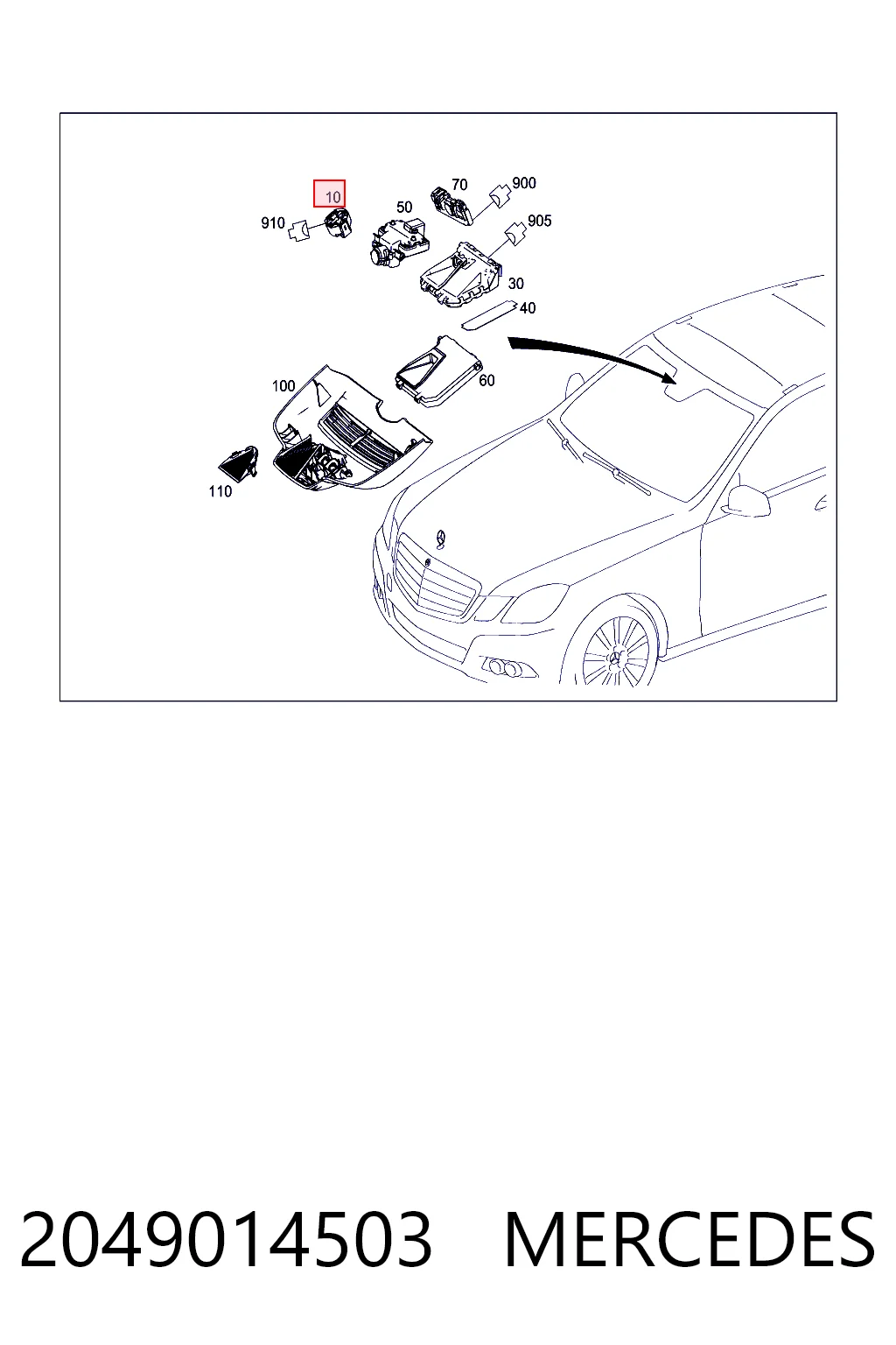 Датчик дождя на Mercedes C  W204