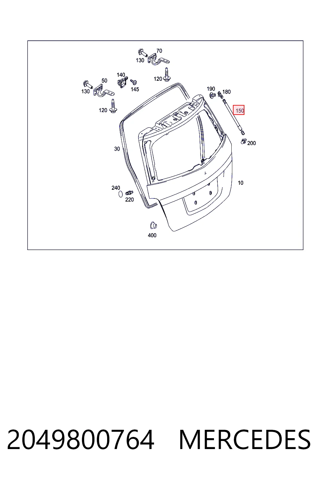 2049800764 Mercedes Амортизатор крышки багажника