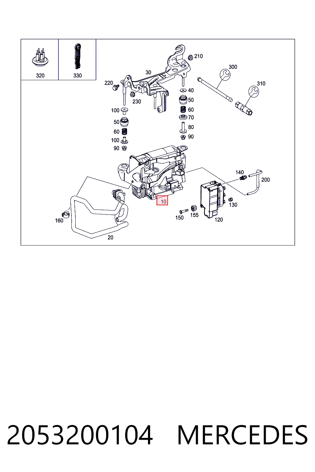 2053200104 Mercedes Компрессор подкачки амортизаторов
