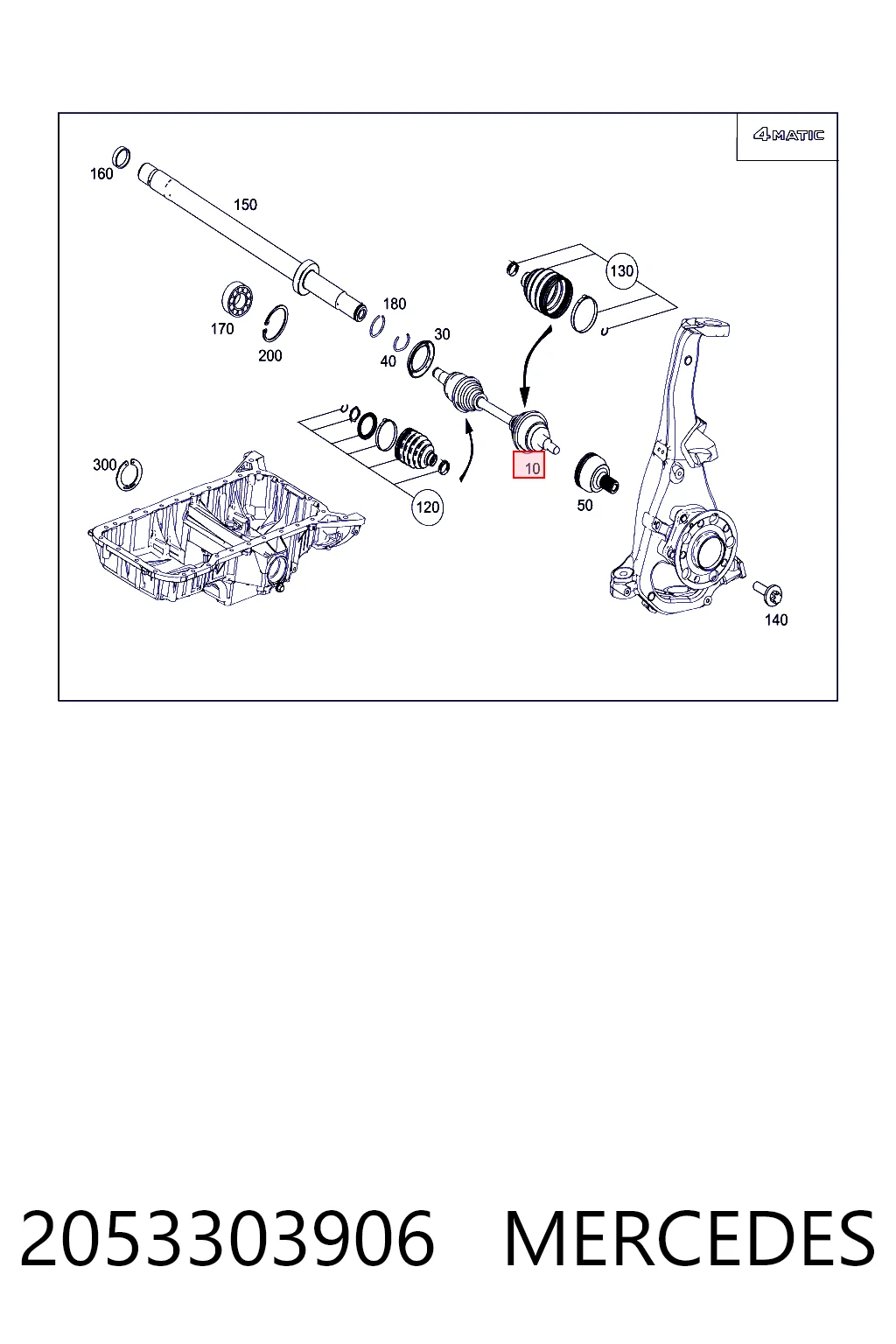 Левая полуось A2053303906 Posterparts