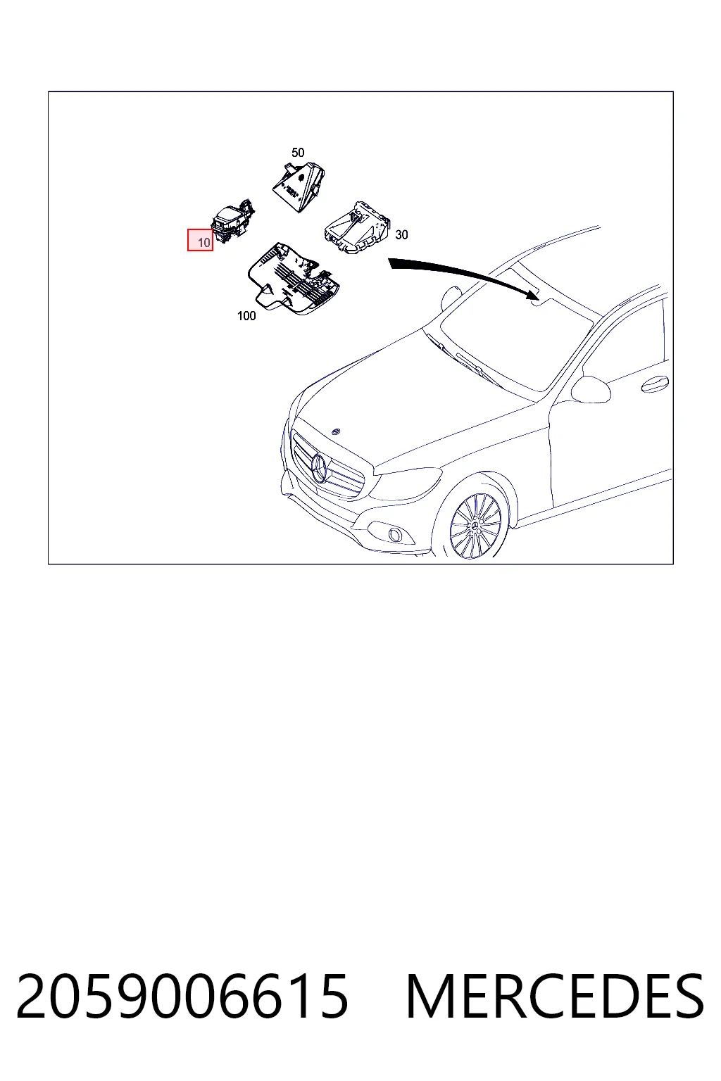 Датчик дождя Mercedes C седан (W205) (2013 - 2021) цена, от 28.34 USD