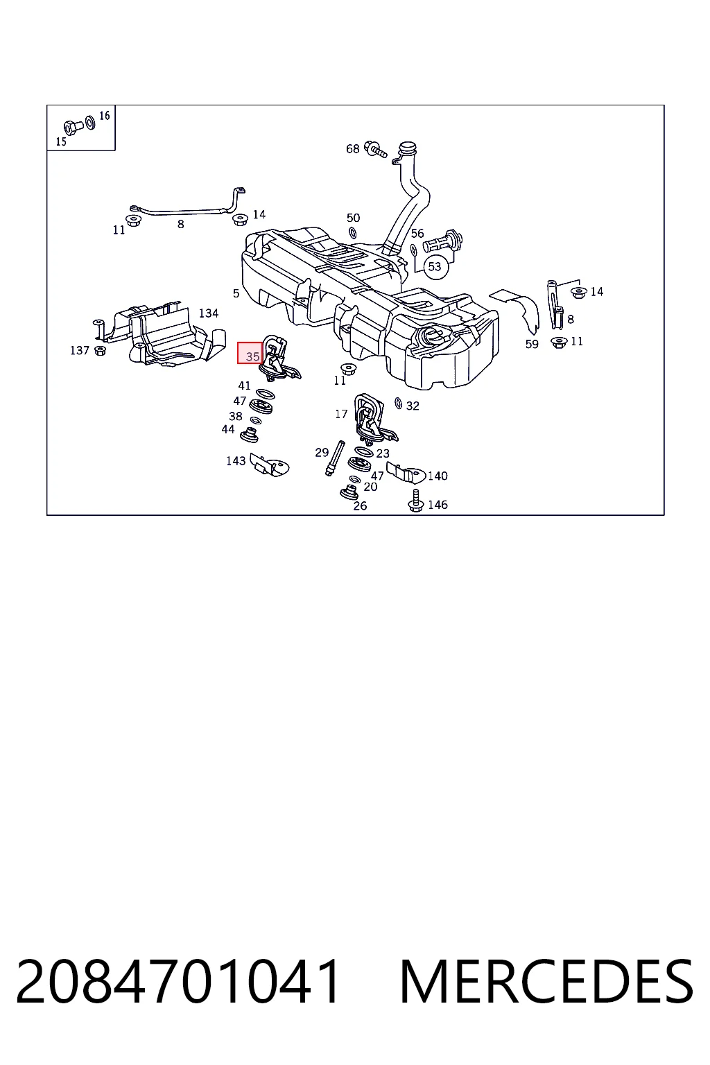 2084701041 Mercedes Датчик уровня топлива в баке правый