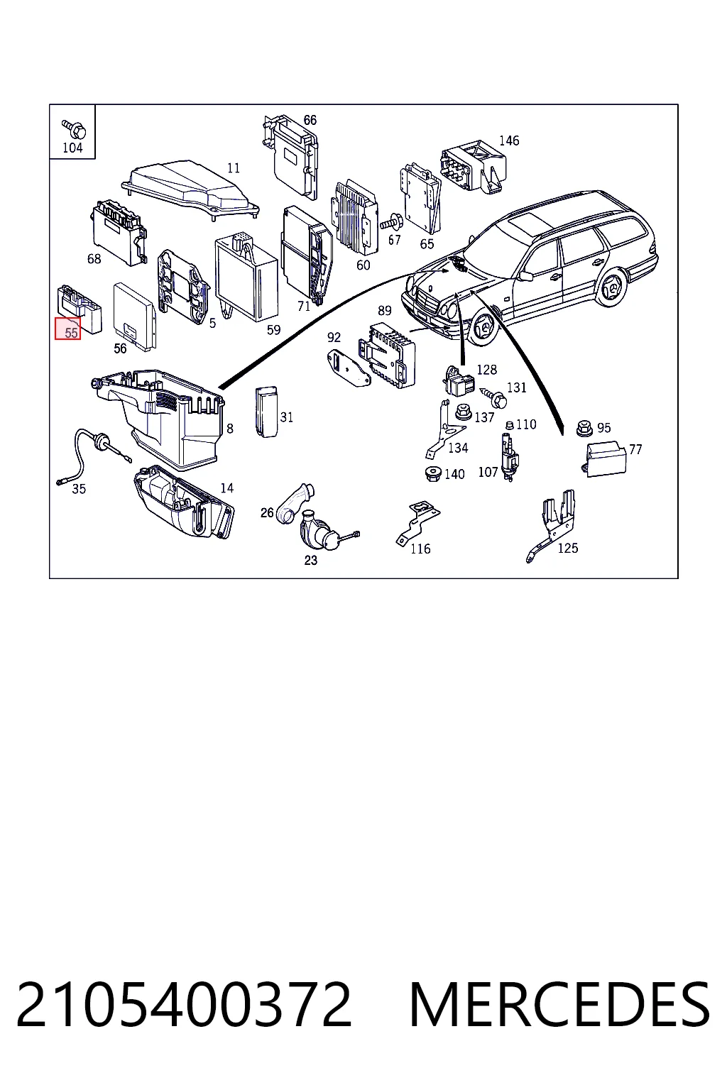 2105400372 Mercedes Блок реле