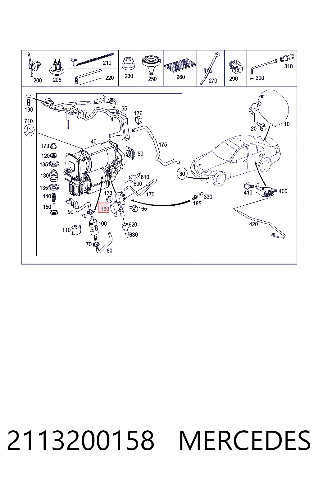 2113200158 Mercedes Блок клапанов гидравлической подвески AБС (ABS)