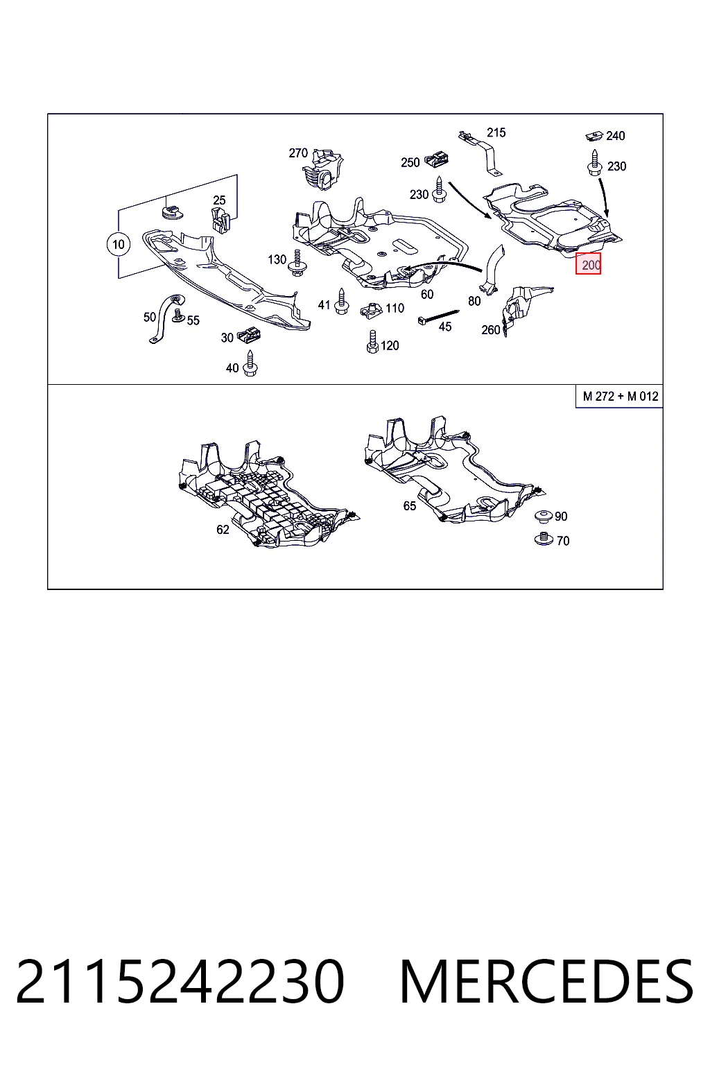 2115242230 Mercedes Защита картера двигателя