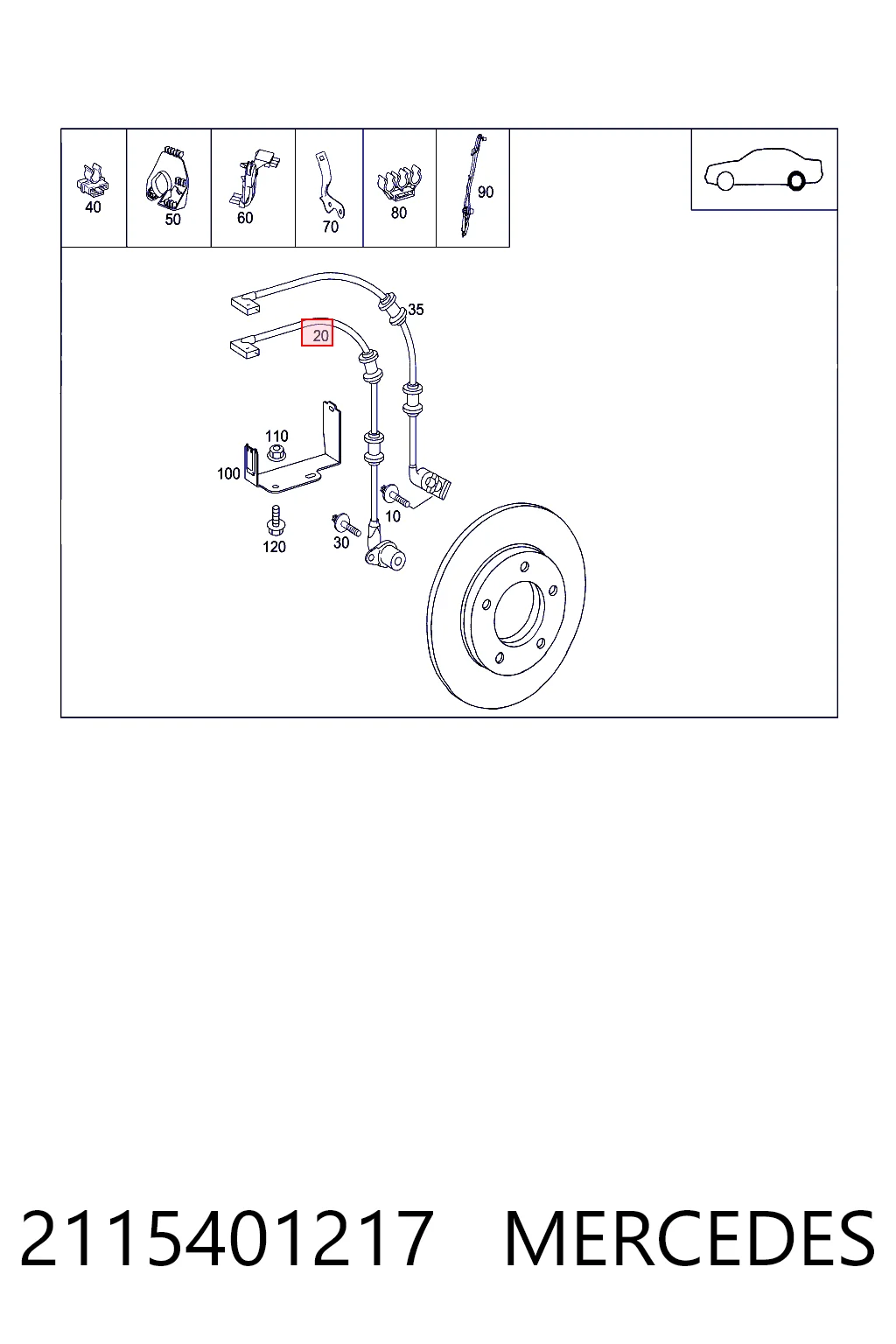 2115401217 Mercedes Датчик АБС (ABS) задний