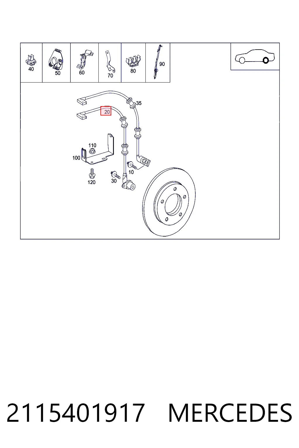 2115401917 Mercedes Датчик АБС (ABS) задний