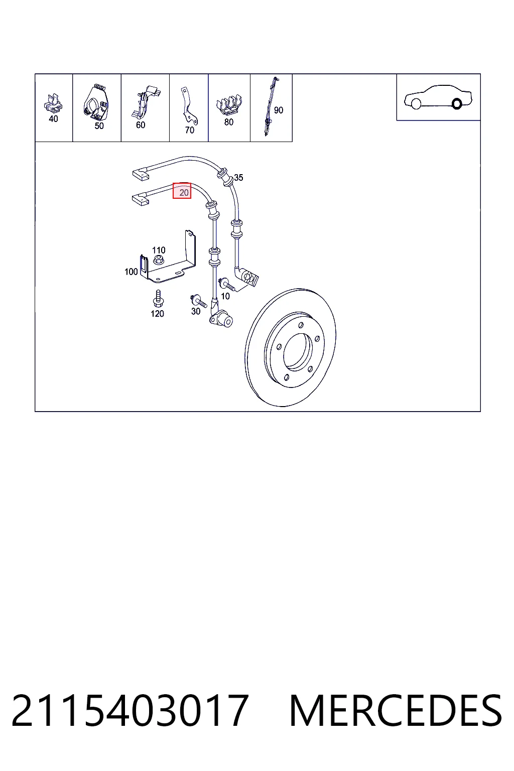 2115403017 Mercedes Датчик АБС (ABS) задний