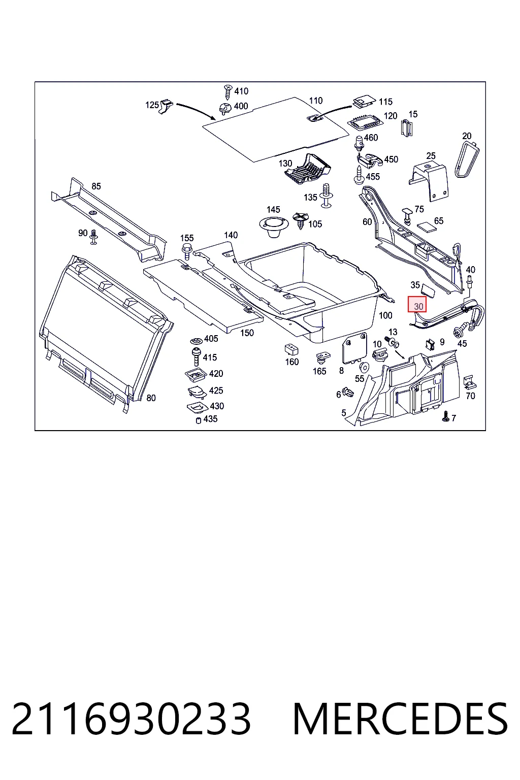 2116930233 Mercedes Панель багажного отсека