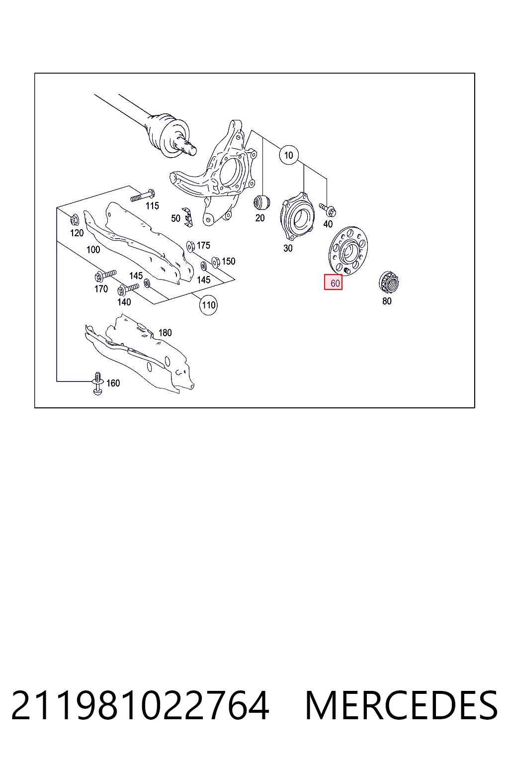 211981022764 Mercedes Подшипник ступицы задней