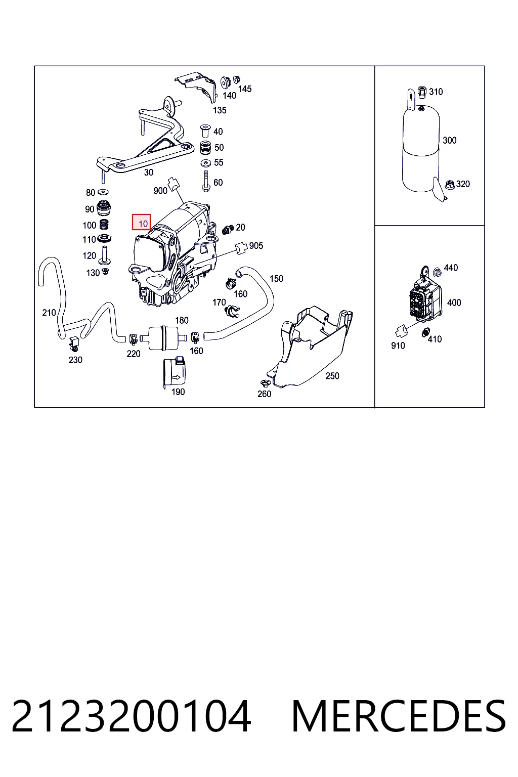 2123200104 Mercedes Компрессор подкачки амортизаторов