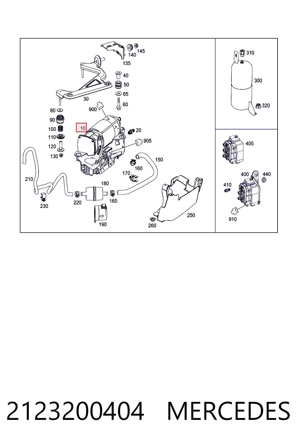 2123200404 Mercedes Компрессор подкачки амортизаторов