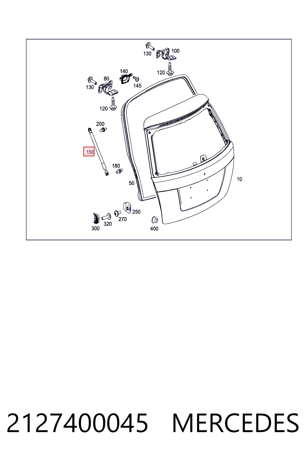 2127400045 Mercedes Амортизатор крышки багажника