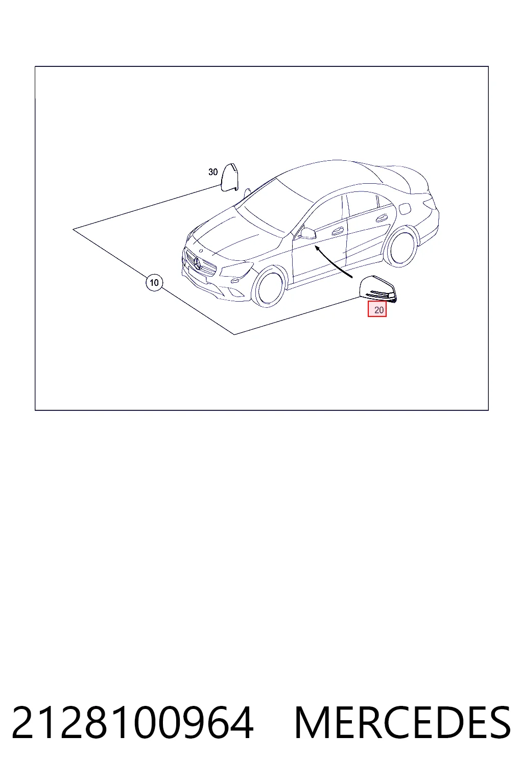 Накладка левого зеркала заднего вида Mercedes 2468110100