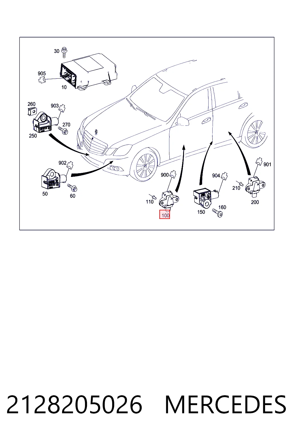 2128205026 Mercedes Датчик Айрбег передний