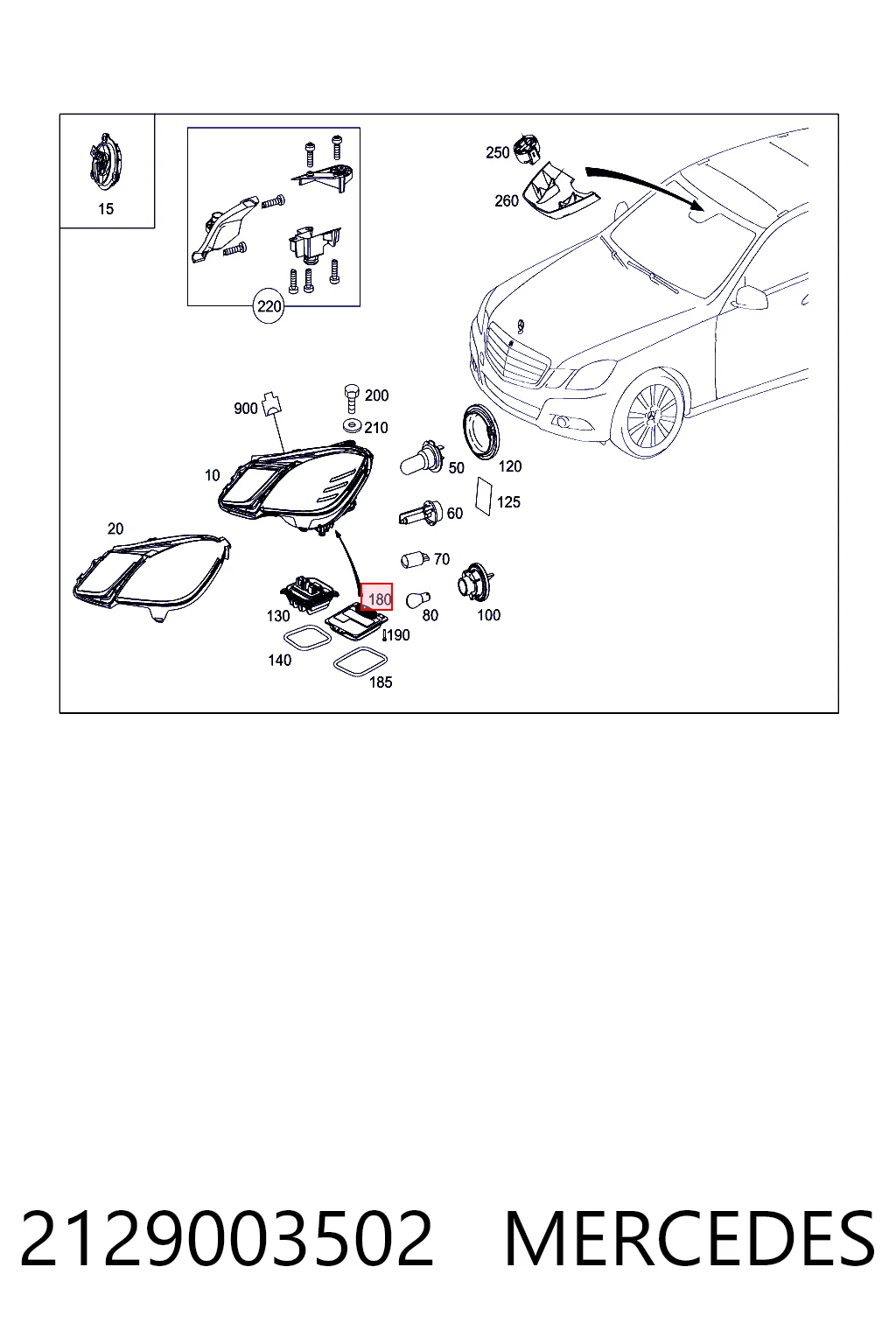 2129003502 Mercedes Модуль управления биксеноном