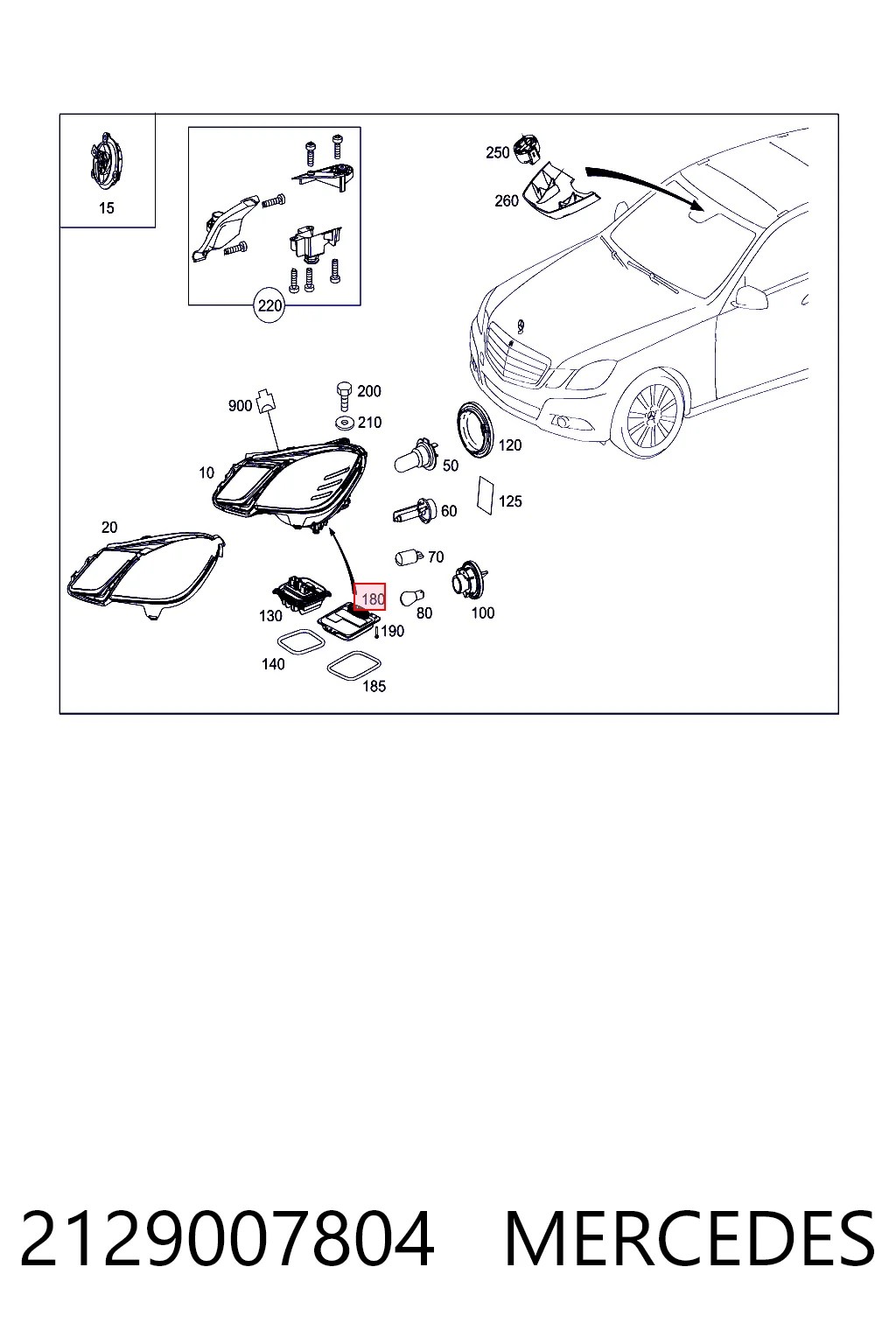 2129007804 Mercedes Модуль управления биксеноном