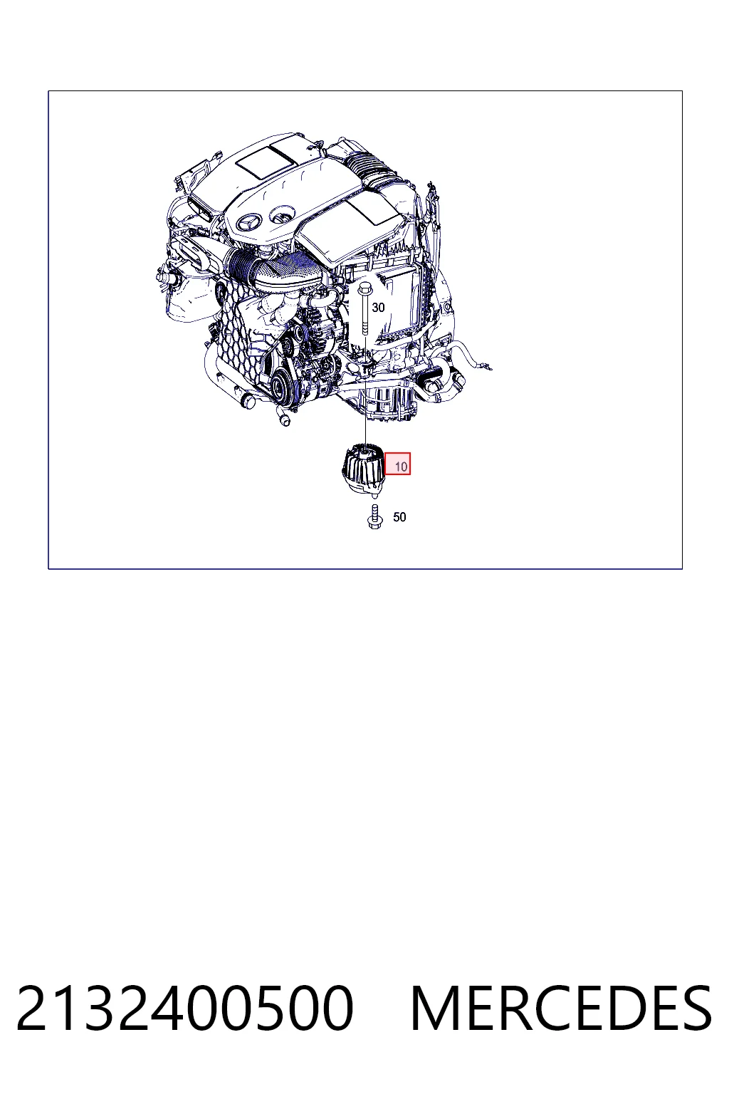 2132400500 Mercedes Подушка (опора) двигателя, левая