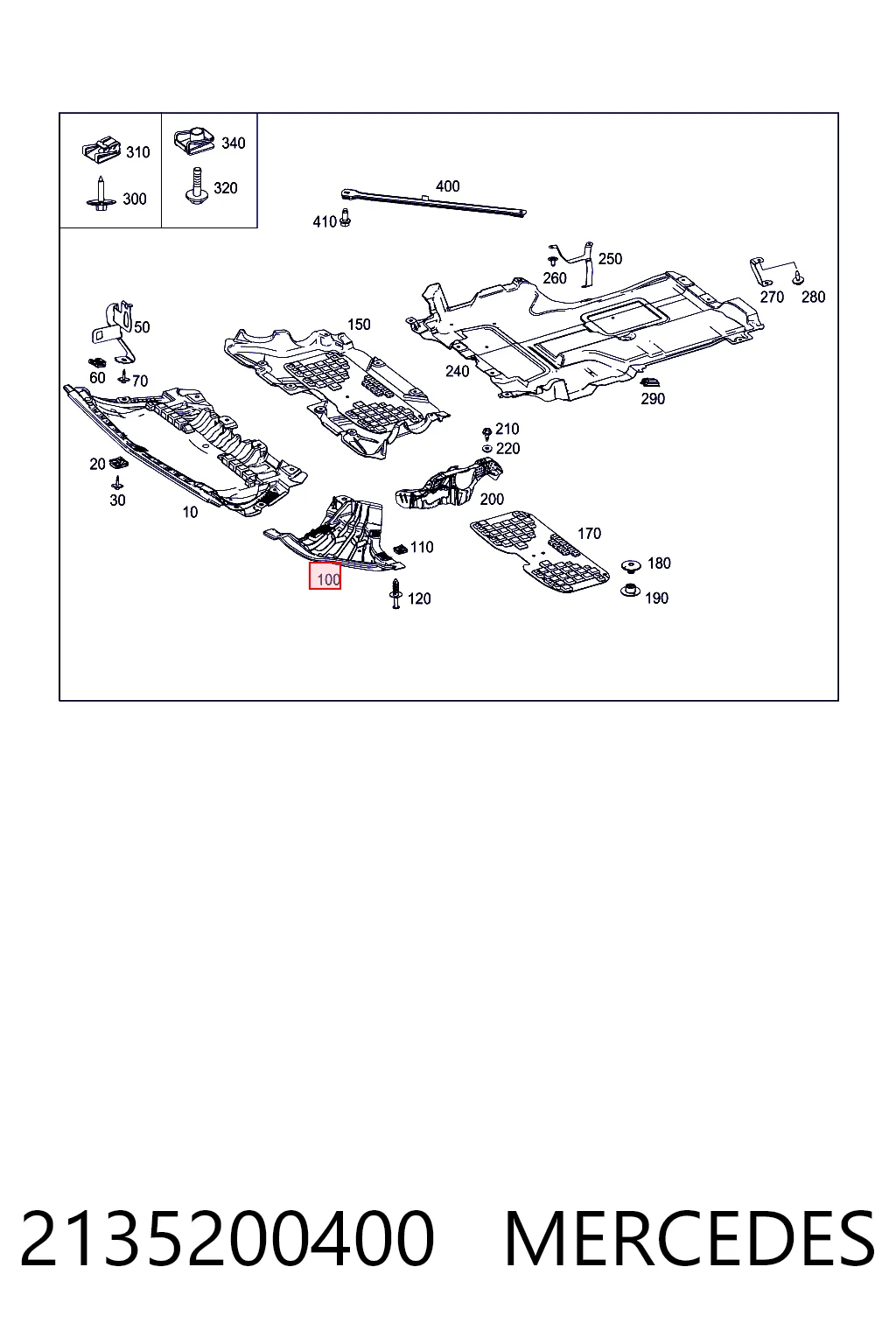 2135200400 Mercedes Защита бампера переднего левая