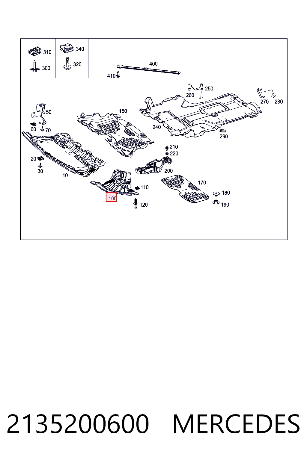 2135200600 Mercedes Защита бампера переднего правая