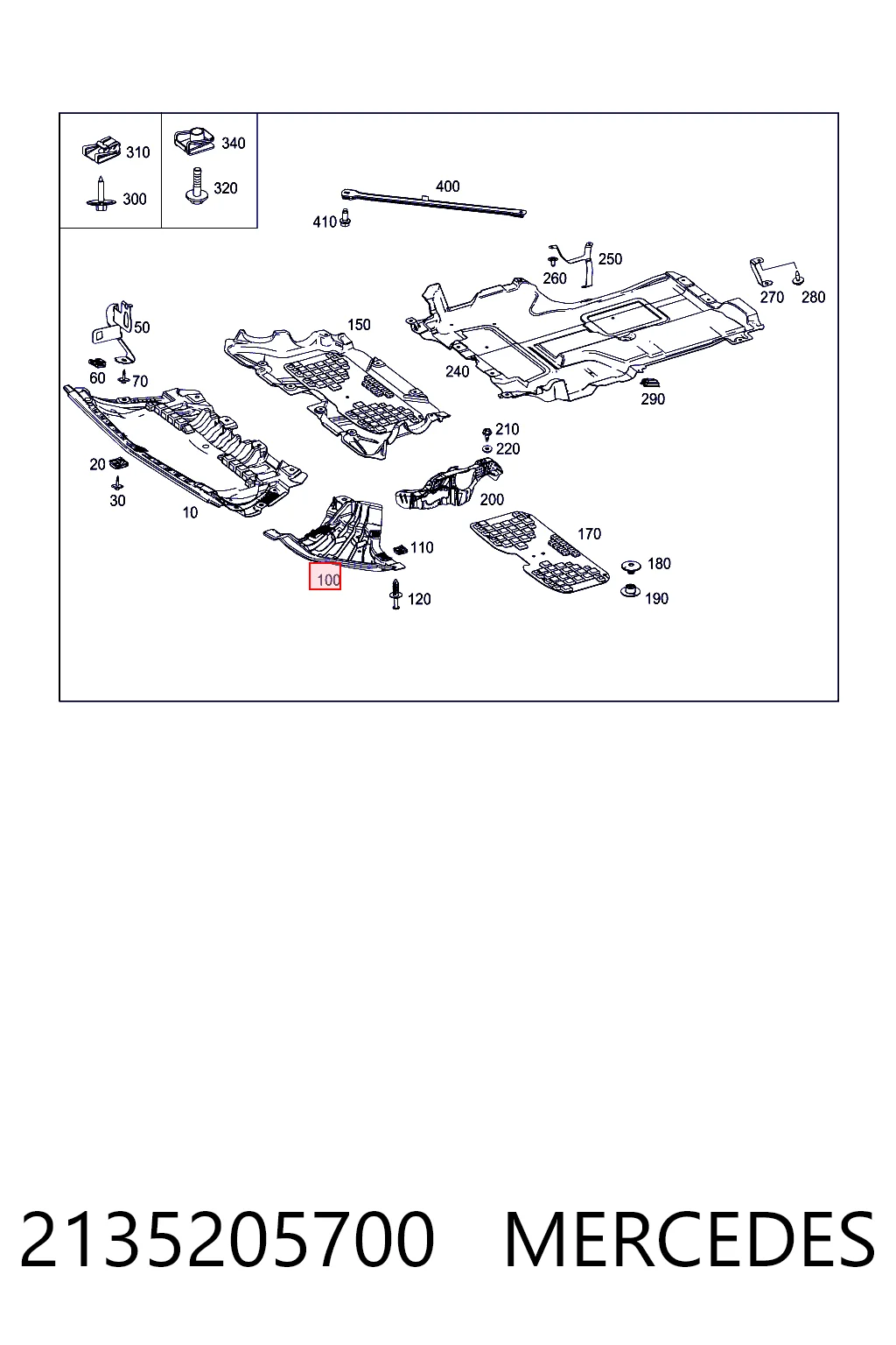 2135205700 Mercedes Защита бампера переднего левая