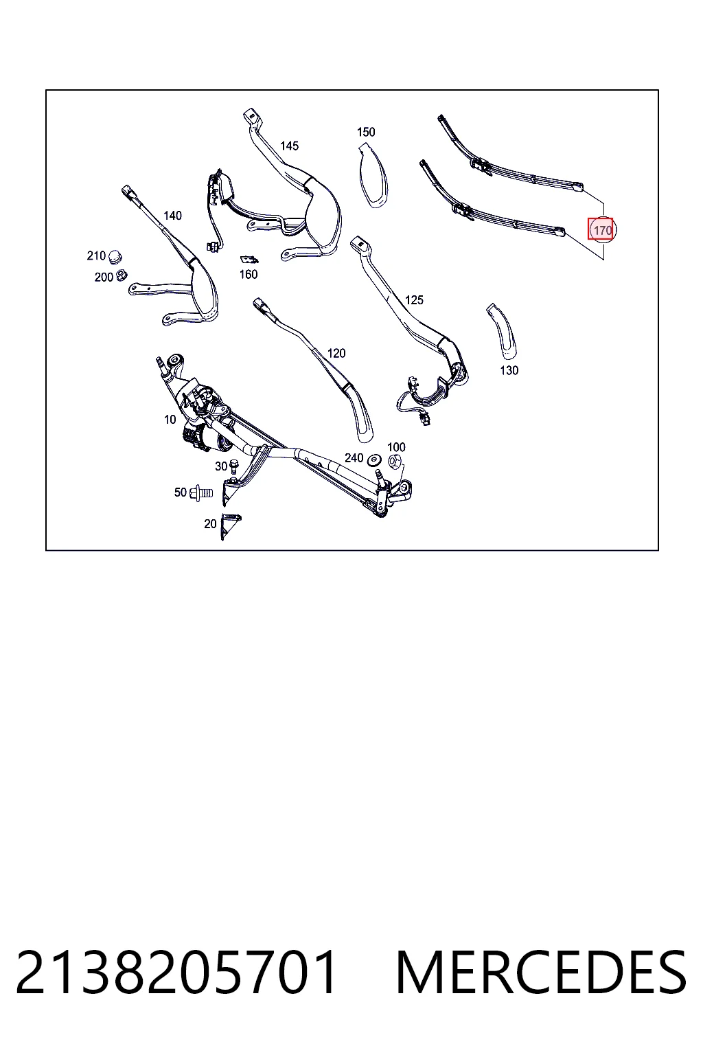 2138205701 Mercedes Щетки лобового стекла