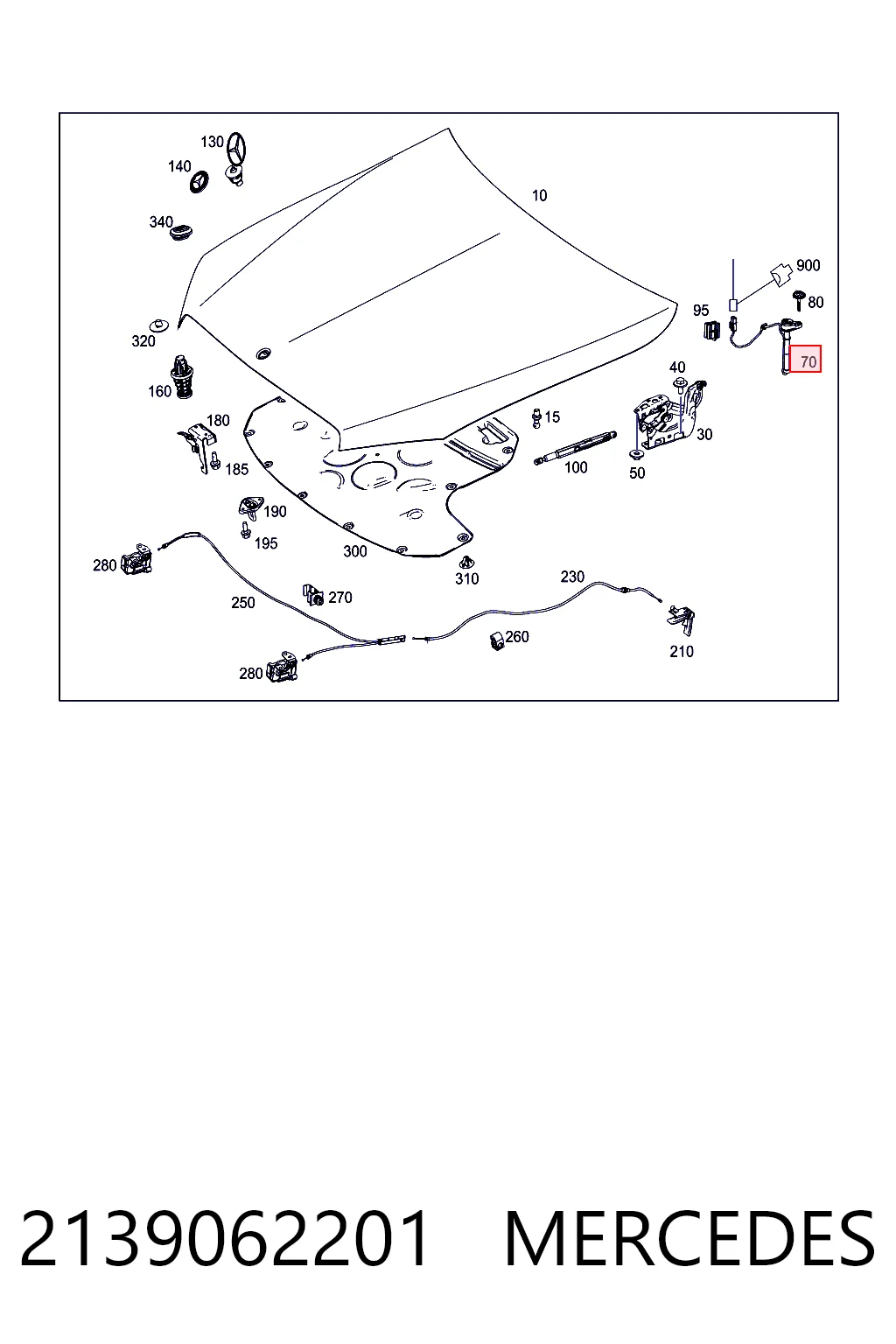 2139062201 Mercedes Пиропатрон петли капота