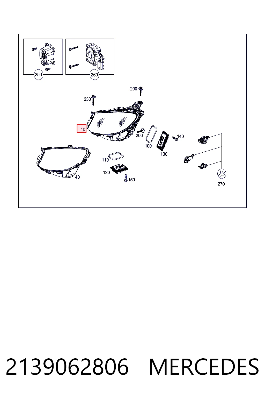 2139062806 Mercedes Фара передняя правая