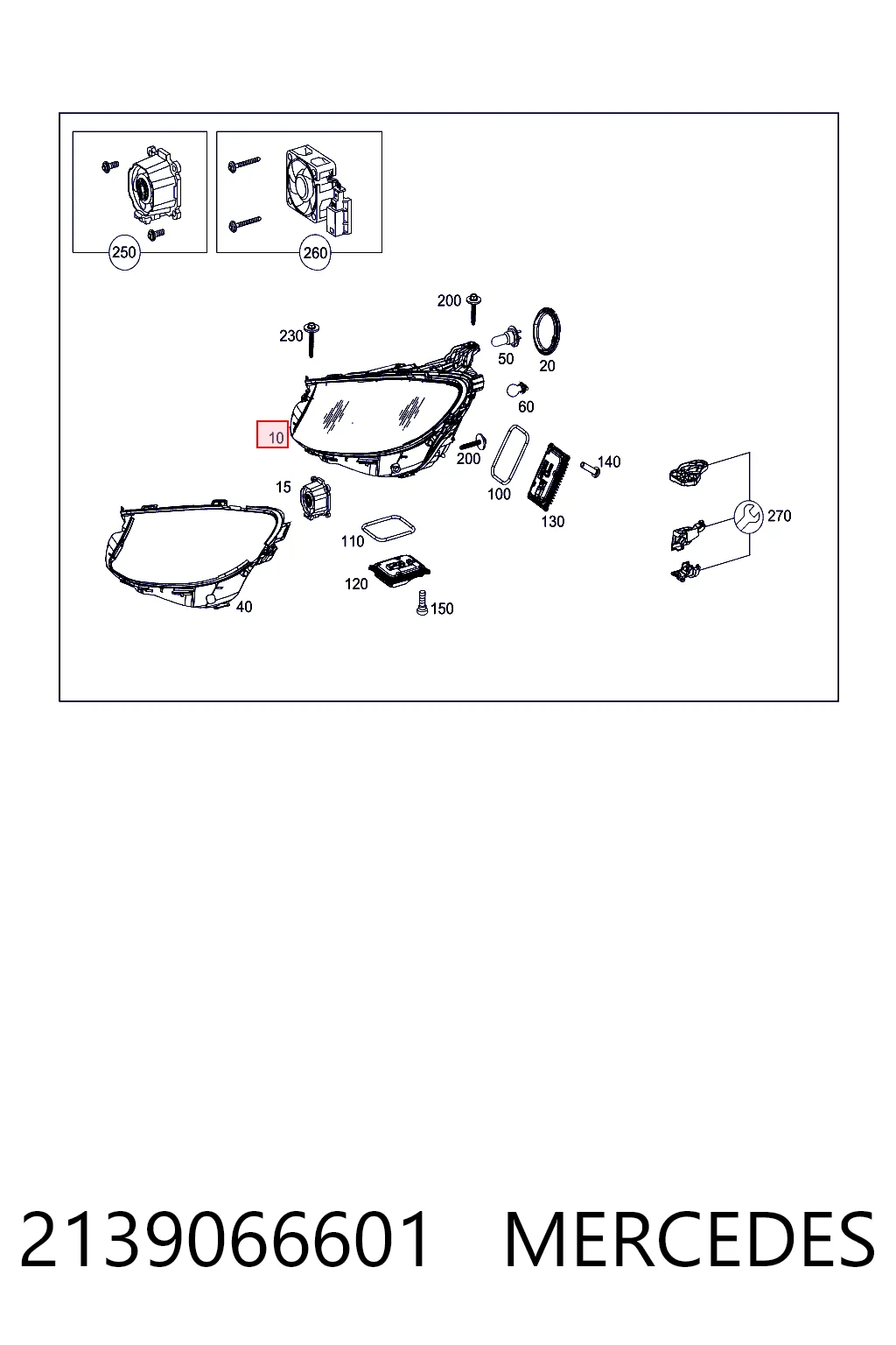 2139066601 Mercedes Фара передняя правая