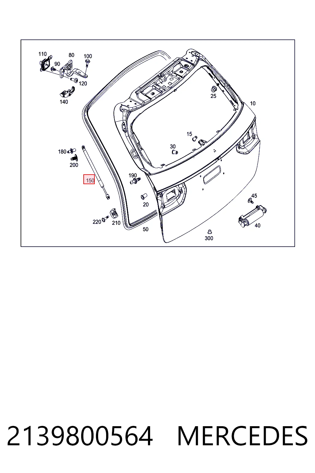 2139800564 Mercedes Амортизатор крышки багажника