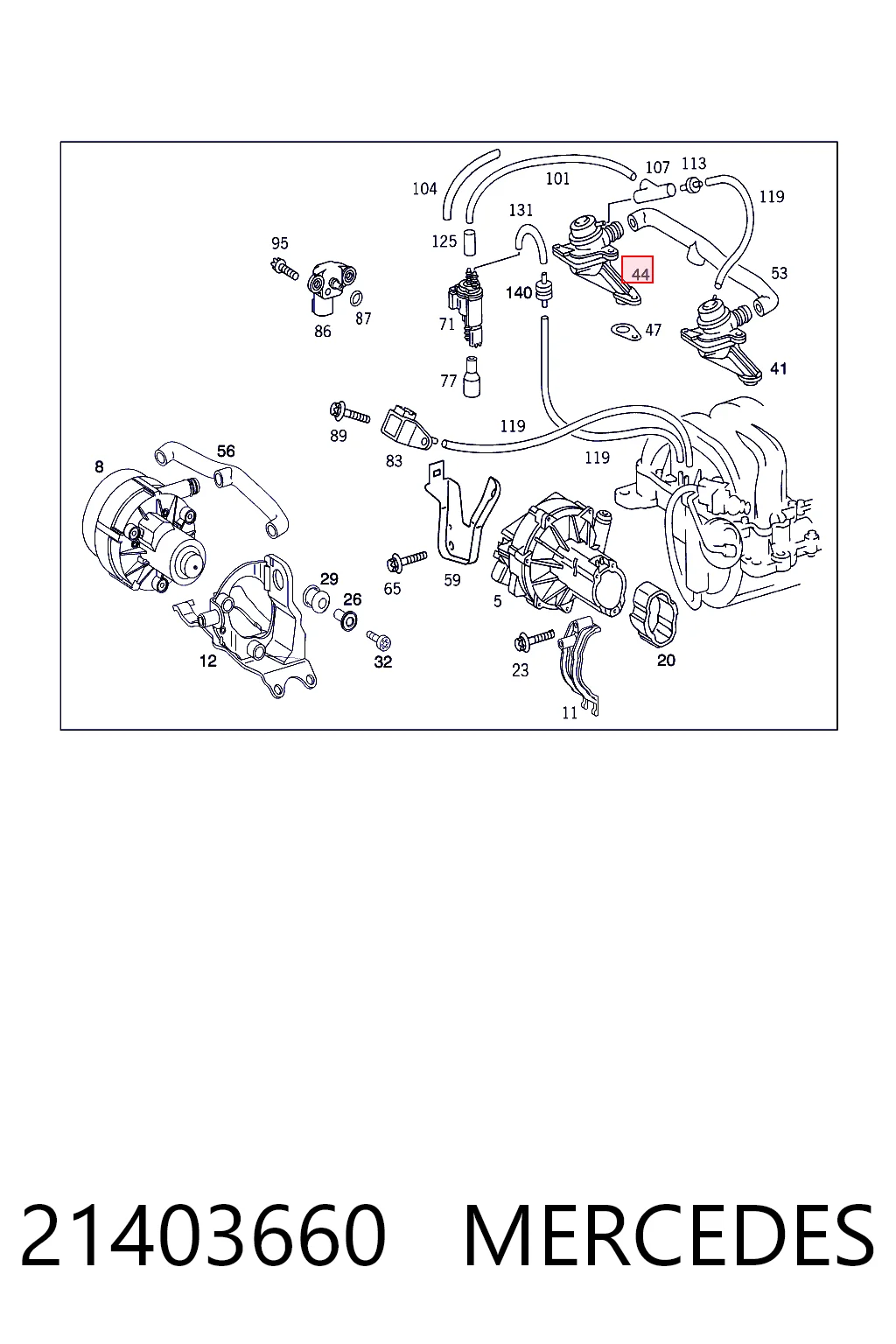 21403660 Mercedes Клапан подачи вторичного воздуха