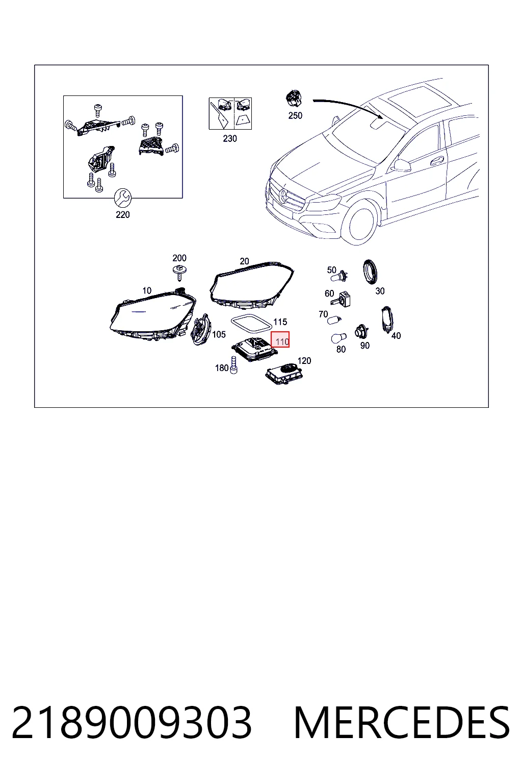 2189009303 Mercedes Блок управления освещением