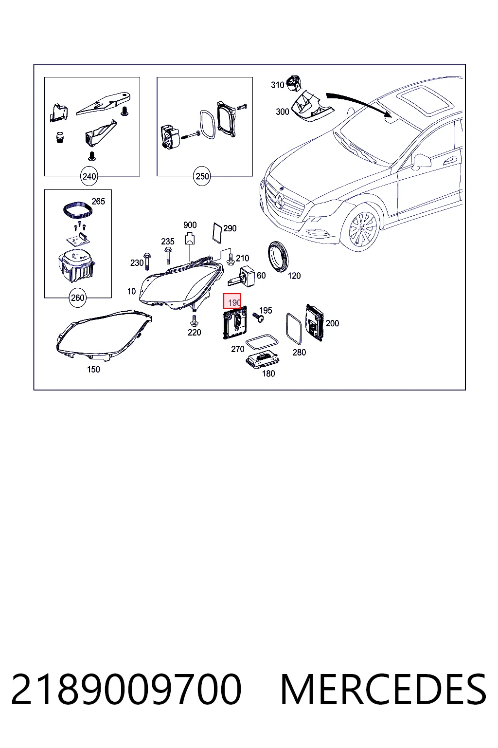 2189009700 Mercedes Модуль управления биксеноном