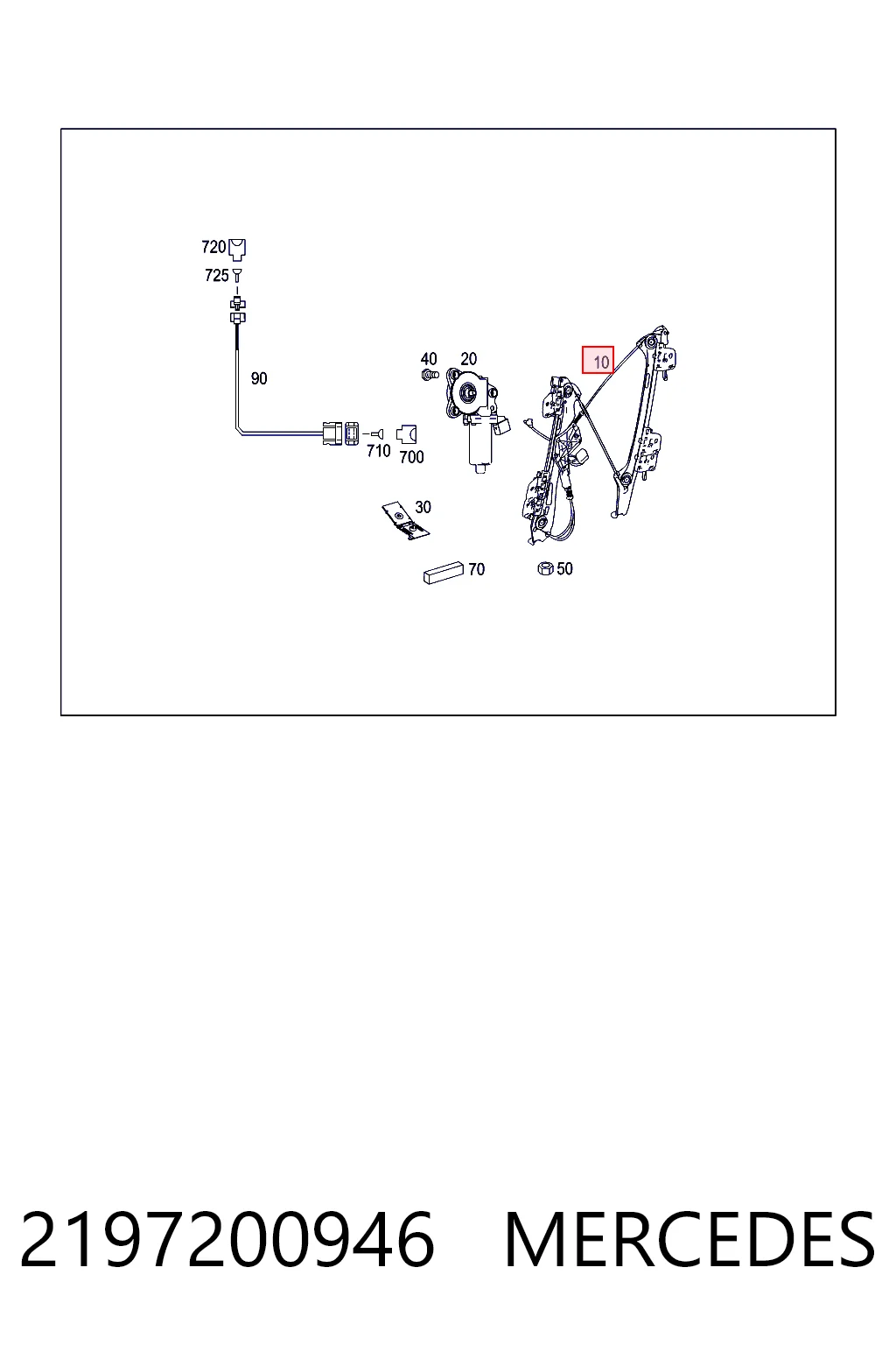 2197200946 Mercedes Механизм стеклоподъемника передней левой двери