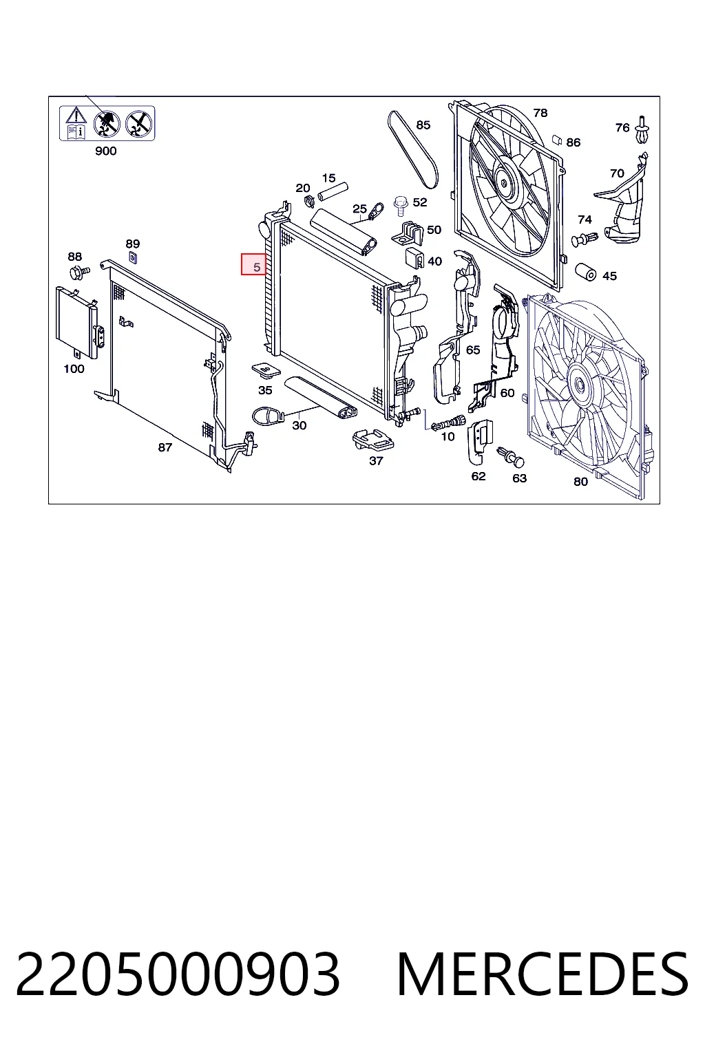 2205000903 Mercedes Радиатор основной